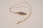 Sterling silver marquise-cut labradorite pendant necklace