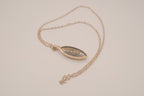 Sterling silver marquise-cut labradorite pendant necklace