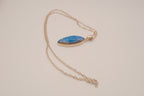 Sterling silver marquise-cut labradorite pendant necklace