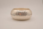 Wide, hammered silver-tone bangle bracelet
