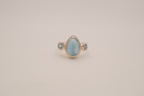 Sterling silver Larimar and Blue Topaz ring