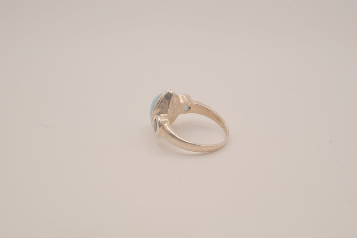 Sterling silver Larimar and Blue Topaz ring