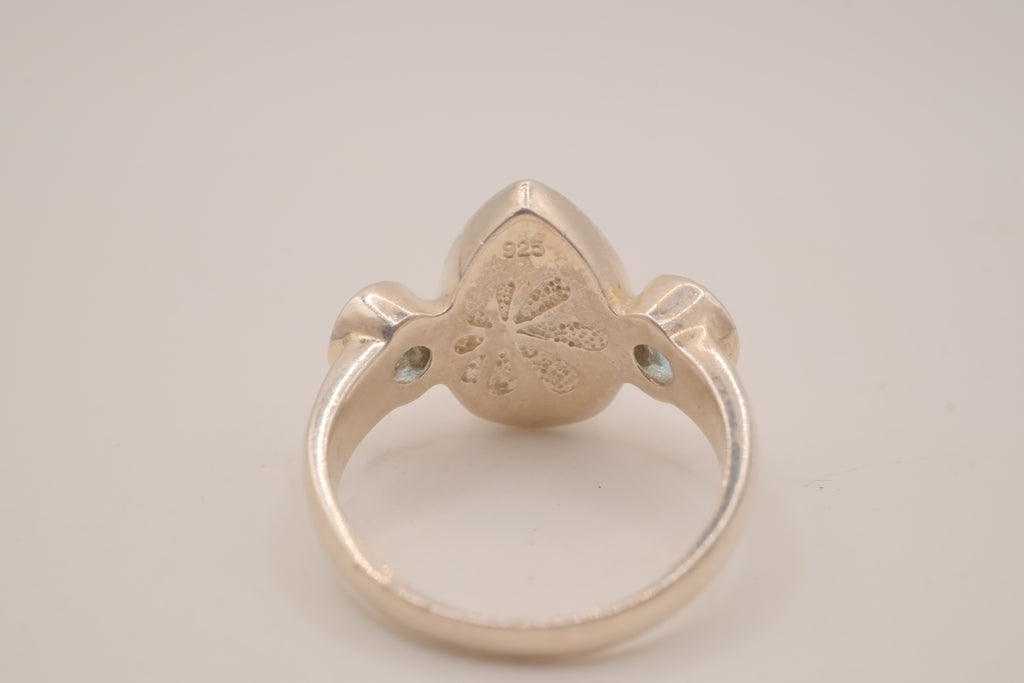 Sterling silver Larimar and Blue Topaz ring