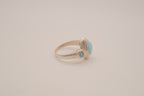 Sterling silver Larimar and Blue Topaz ring