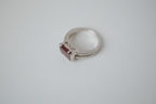 Vintage NVC sterling silver garnet solitaire ring