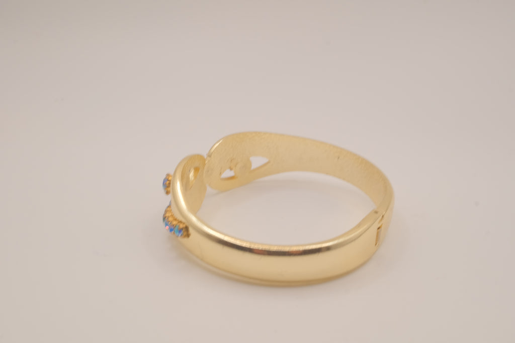 Vintage mid-century hinged clamper cuff bracelet