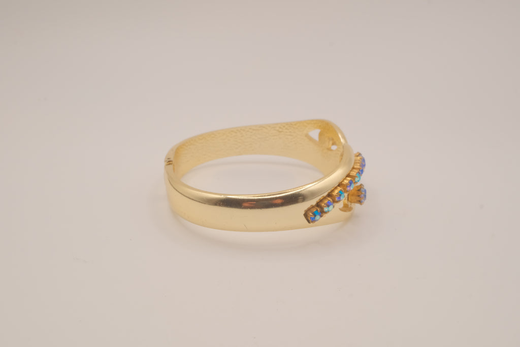 Vintage mid-century hinged clamper cuff bracelet