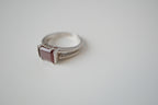 Vintage NVC sterling silver garnet solitaire ring