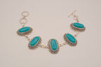Vintage Sterling silver Turquoise link bracelet