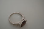 Vintage NVC sterling silver garnet solitaire ring
