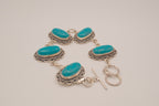 Vintage Sterling silver Turquoise link bracelet