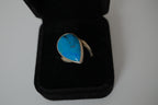 Vintage Sterling silver Blue Turquoise Tear drop ring