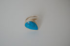 Vintage Sterling silver Blue Turquoise Tear drop ring