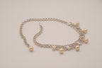 Vintage rhinestone and faux pearl fringe collar necklace