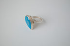 Vintage Sterling silver Blue Turquoise Tear drop ring
