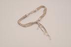 Vintage multi-strand silver slide lariat bracelet