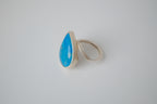 Vintage Sterling silver Blue Turquoise Tear drop ring