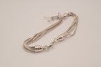 Vintage multi-strand silver slide lariat bracelet