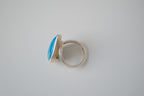 Vintage Sterling silver Blue Turquoise Tear drop ring