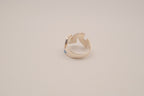 Sterling silver blue opal inlays ring