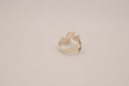 Sterling silver blue opal inlays ring