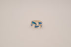 Sterling silver blue opal inlays ring