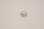 Sterling silver blue opal inlays ring