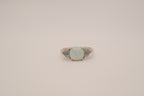 Sterling silver Opal &amp; Montana Sapphire Three-Stone Ring