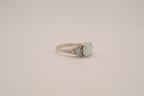 Sterling silver Opal &amp; Montana Sapphire Three-Stone Ring