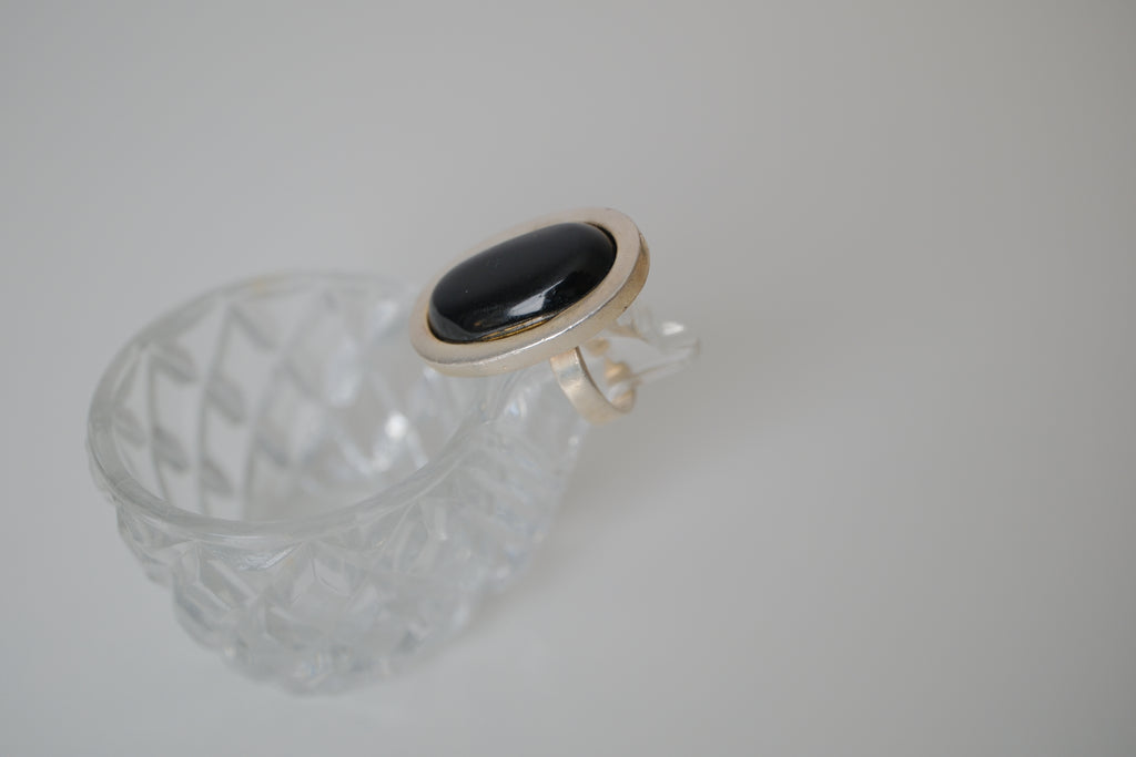 Vintage Sterling silver Black Onyx ring