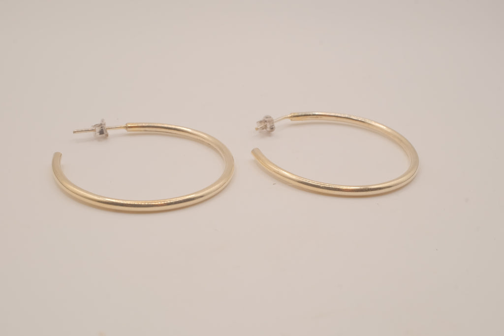 Sterling silver classic open hoop earrings