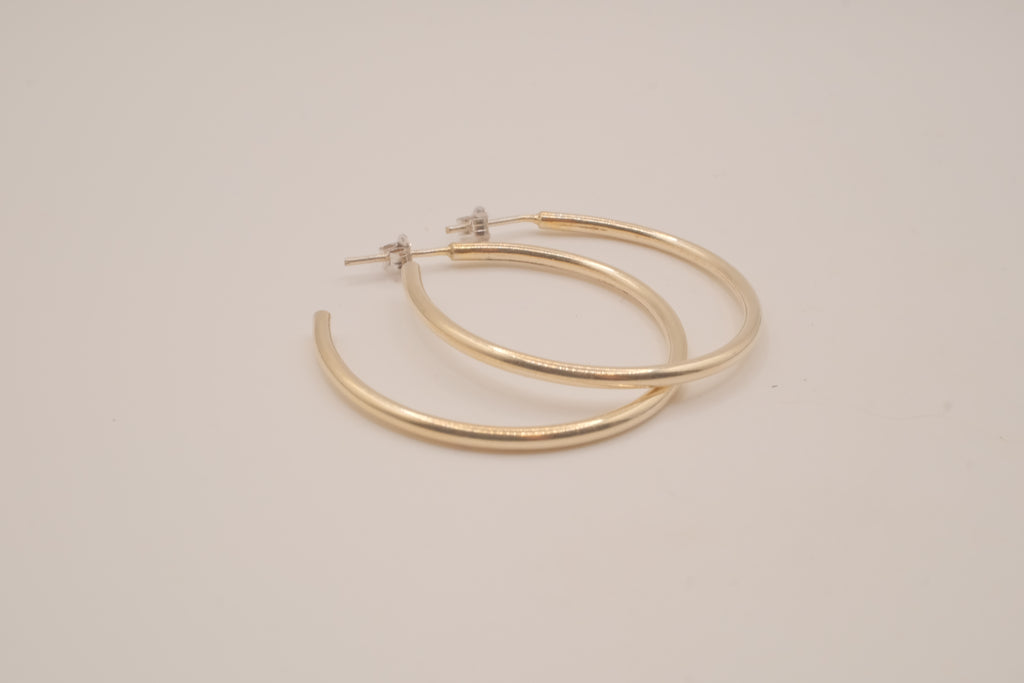 Sterling silver classic open hoop earrings