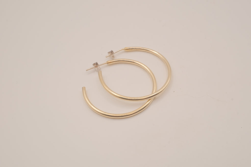 Sterling silver classic open hoop earrings