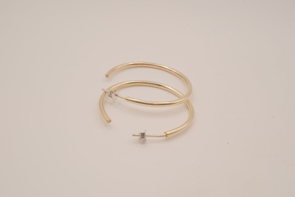 Sterling silver classic open hoop earrings