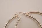 Sterling silver sleek hoop earrings