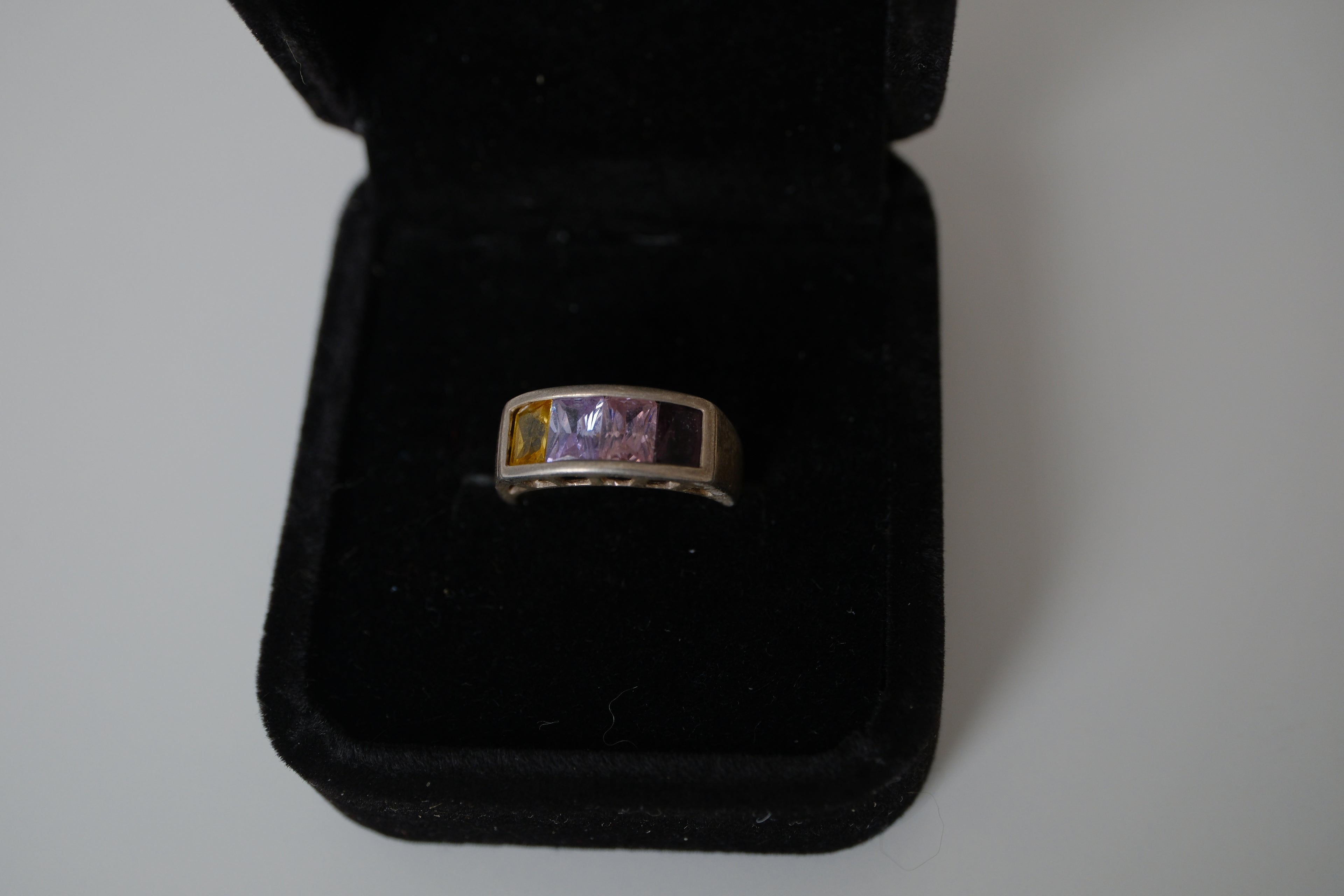 Vintage Sterling silver multi-colored ring