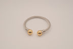 Two-tone twisted cable cuff bracelet