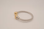 Two-tone twisted cable cuff bracelet