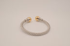Two-tone twisted cable cuff bracelet