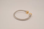 Two-tone twisted cable cuff bracelet