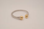 Two-tone twisted cable cuff bracelet