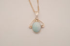 Vintage Sterling silver Larimar filigree pendant necklace