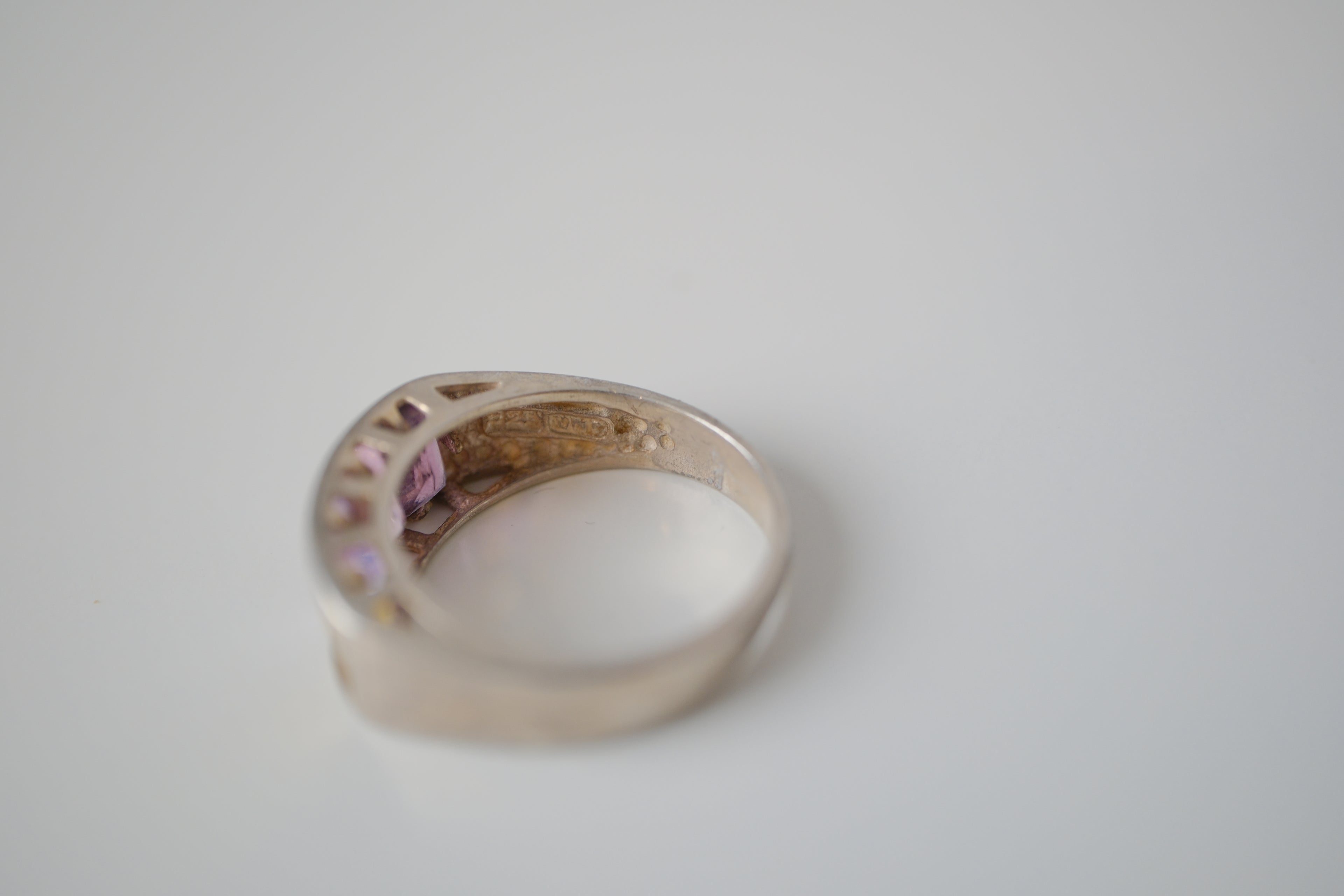 Vintage Sterling silver multi-colored ring