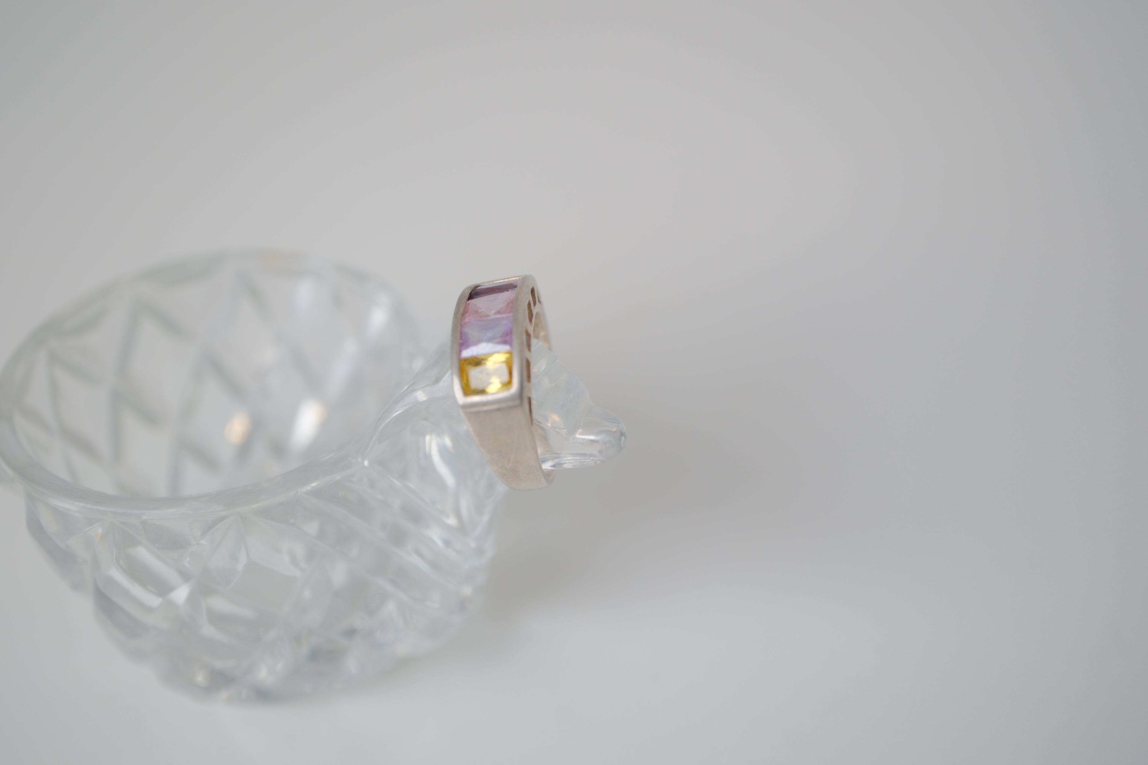 Vintage Sterling silver multi-colored ring