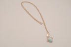 Vintage Sterling silver Larimar filigree pendant necklace