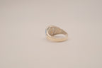 Vintage Sterling Silver Blue Opal &amp; White Topaz Dome Ring