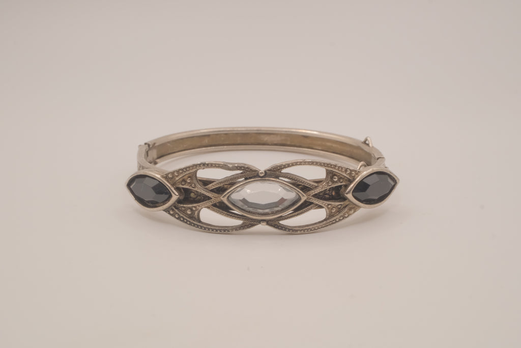 Vintage Art Deco style hinged bangle bracelet