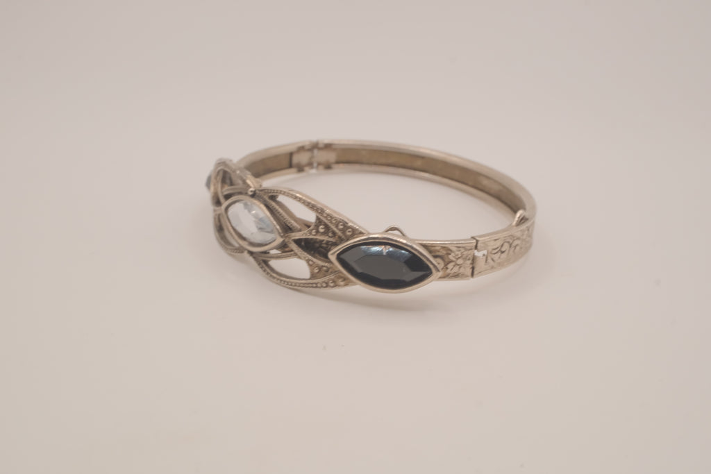 Vintage Art Deco style hinged bangle bracelet