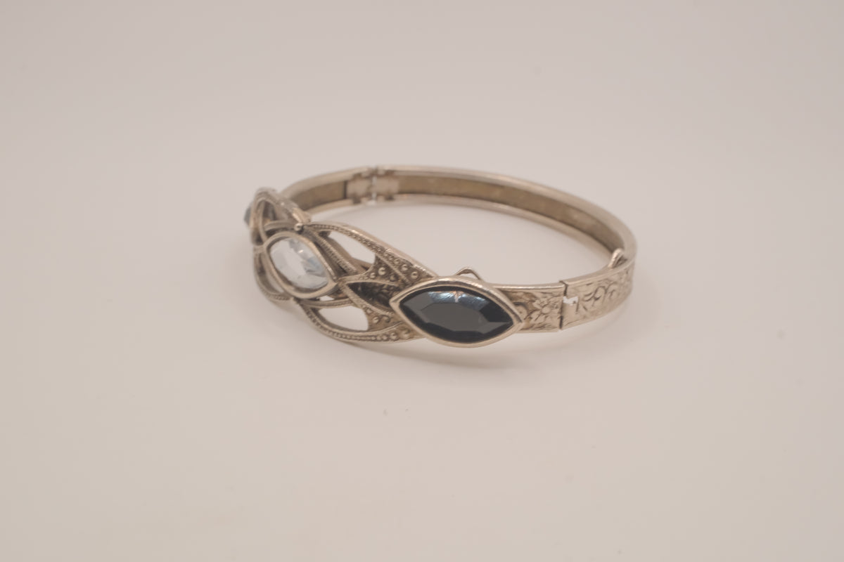 Vintage Art Deco style hinged bangle bracelet