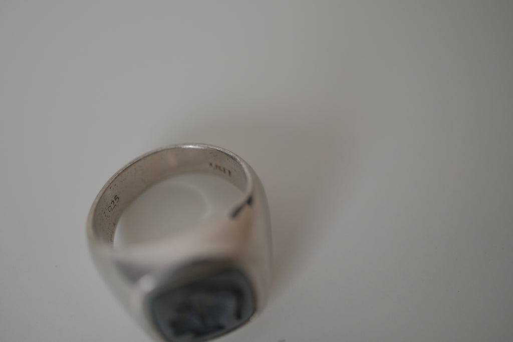 Vintage MHJ Sterling silver intaglio signet ring